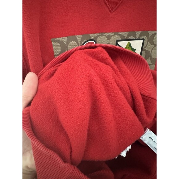Coach CE457 Signature Ski Crewneck Fleece Sweatshirt Red Catskills  Org $298 - Picture 9 of 9